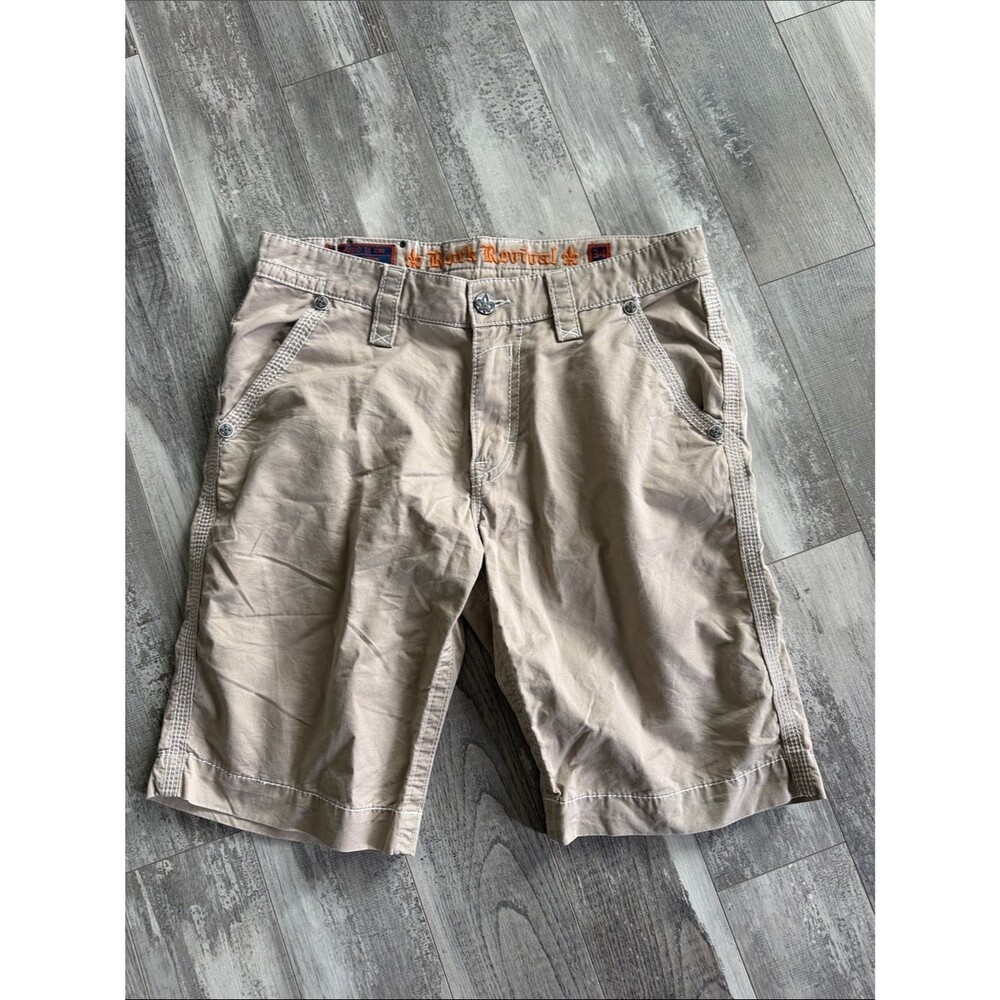 Rock Revival Men's Beige/Tan Cargo Shorts